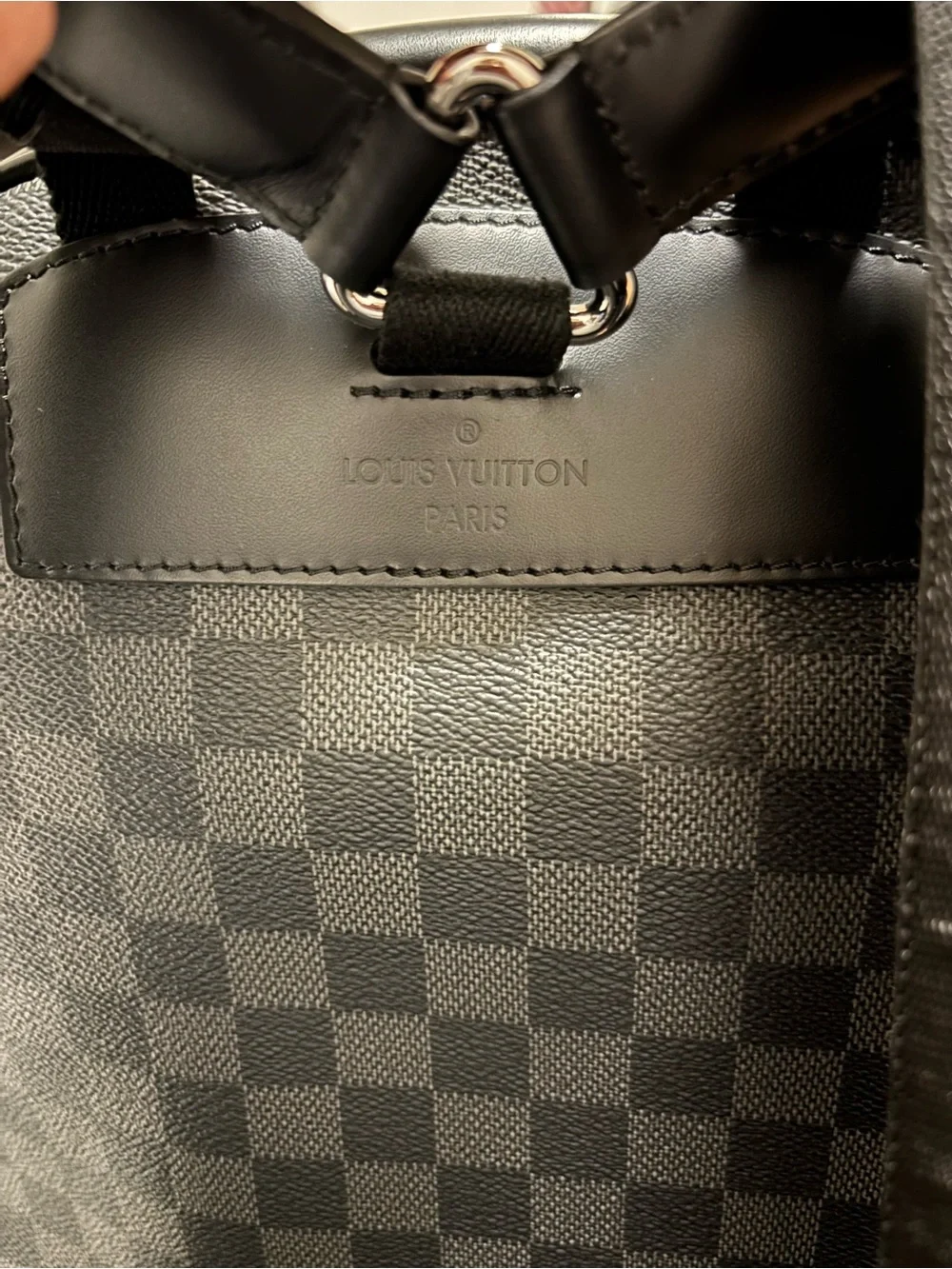 Louis Vuitton Black Damier Graphite Backpack with Silver Hardware